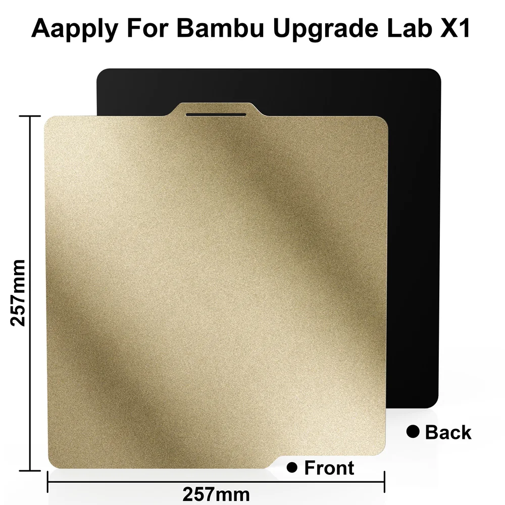 

3D Printer Parts Heat Bed For Bambu Lab X1 P1P Hot Bed Double-sided Textured PEI 257x257mm Powder-Coated Spring Steel Sheet