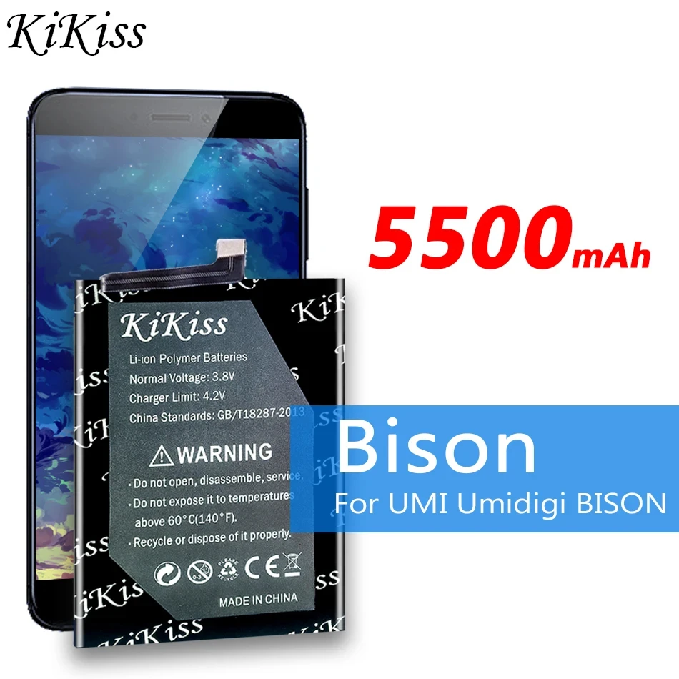 

Мощный аккумулятор KiKiss 5500 мАч/6800 мАч для UMI UMIDIGI BISON Pro/GT 6,67 дюйма