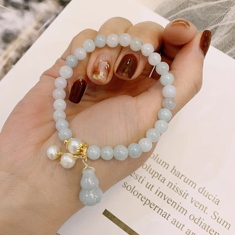 

Exquisite Mixed Color Stone Beads Women Bracelet With White Pearl Pendant Summer Fashion Jewelry Nice Birthday Gifts