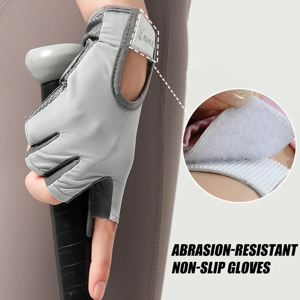 1Pair Workout Gloves Men Women Gym Lifting Fitness Climbing Exercises Work Out Wrist Belt Shock Absorb Foam Pad Palm Crossfit 3