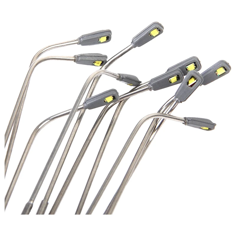 10 pcs Model LED Street Lamp Lighting Single Head Train Layout Landscape 1: 100 4