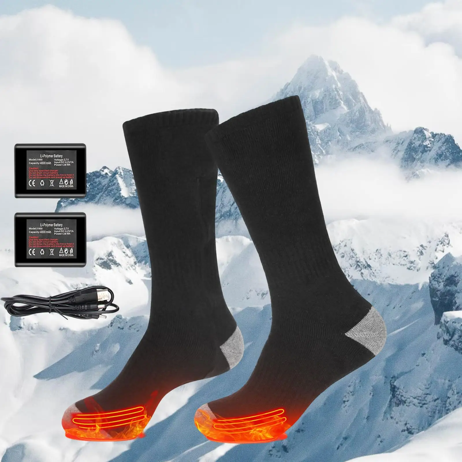 

Men Women Heating Socks Warmer Socks Soft Washable Winter Socks Long Stockings for Cycling Fishing Hunting Hiking Skiing