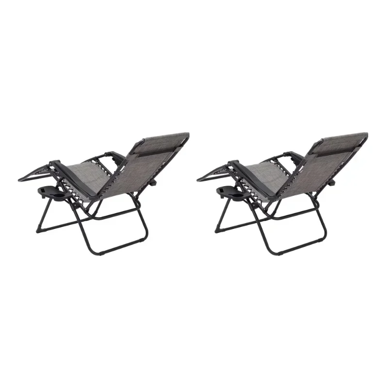 Outdoor Zero Gravity Chair Lounger, 2 Pack - Grey 5