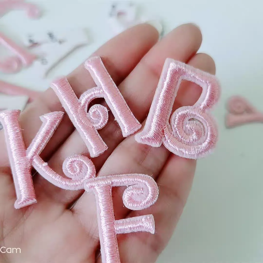 자체 접착 작은 글자 패치, 아플리케 DIY 알파벳 자수 패치, 어린이 의류 가방, 바느질 이름 배지 액세서리