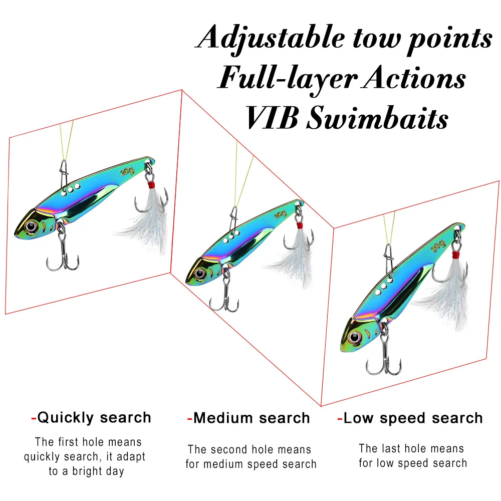 1Pcs Jig Metal Spoon Fishing Lure 5g-20g Artificial Laser VIB Vibration Hard Bait Crankbaits Winter Sea Bass Pike Fishing Tackle 6