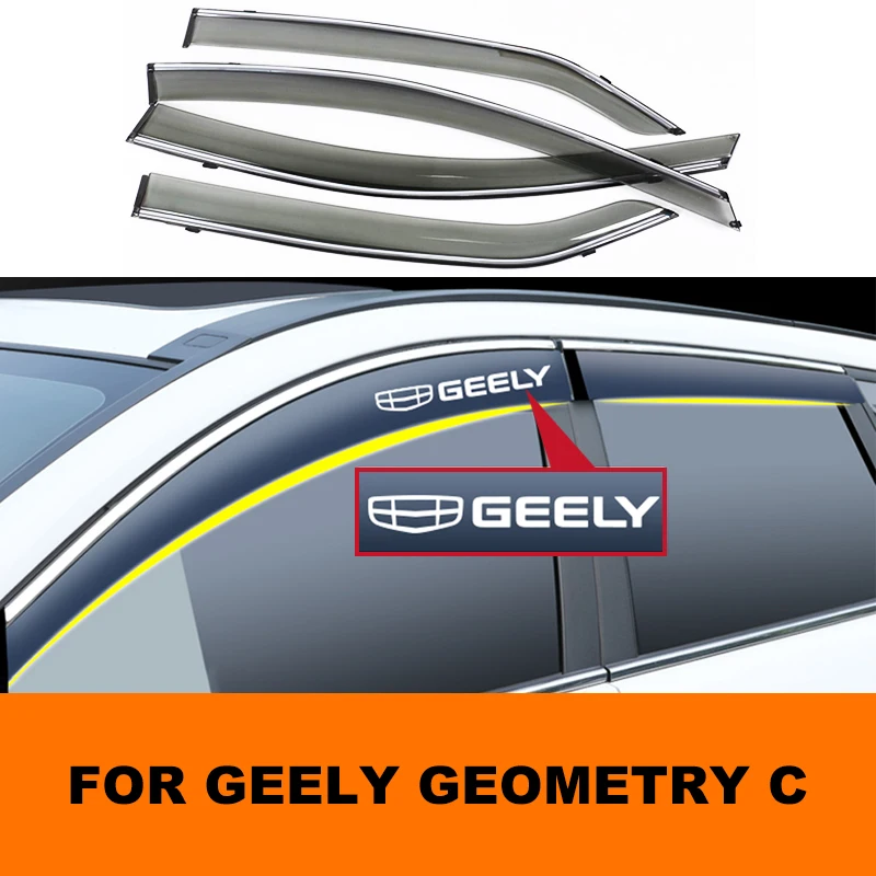 Window Visor For Geely Geometry C Car Accessories Rain Guard Deflector Windshield Rain Eyebrow Awning Trim