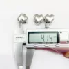 Wholesale New 20-200pc/pack 4mm Double Hole Metal Silver Heart Shaped Spring Cord Locks Stopper Sportswear Rope Button Accessory 4