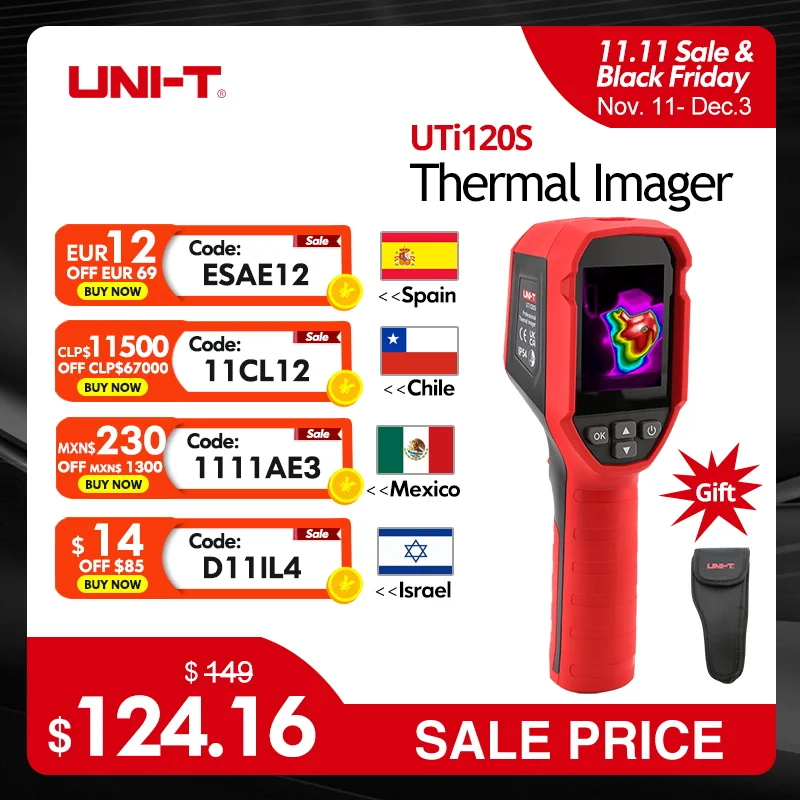 UNI-T UTI120S กล้องถ่ายภาพความร้อน 120x90 พิกเซลการก่อสร้าง Thermal Imager สําหรับซ่อมชั้นความร้อนหลอดการทดสอบ 1