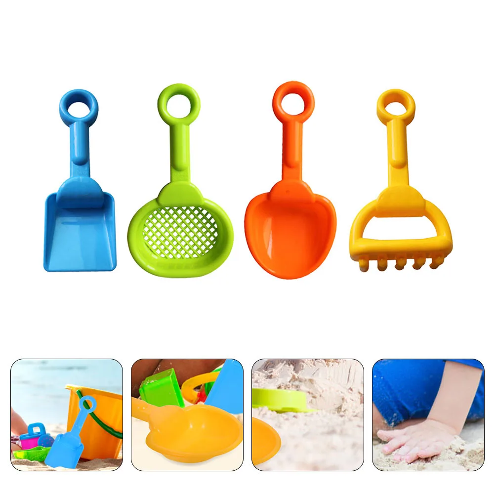 

4 Pcs Sand Beach Play Set Rake Toys Tool Summer Shovels Kit Shovel Kids Molds Outdoor Playing Kid Digger Sandbox Juguetes Playa