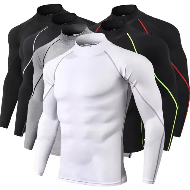 Men Compression Long Sleeve T Shirt Sportswear Male Skinny Tshirt Elastic Track Tracksuit Clothing Gyms Fitness T-shirt For Men Men Compression Long Sleeve T Shirt Sportswear Male Skinny Tshirt Elastic Track Tracksuit Clothing Gyms Fitness T-shirt For Men