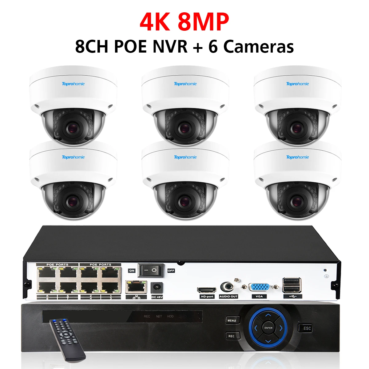 8 NVR x 6PCS 8MP