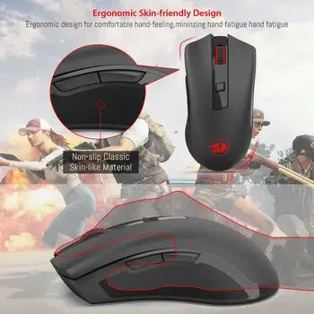 Redragon M652 Optical 2.4G Wireless Mouse with USB Receiver, Portable Gaming & Office Mice, 5 Adjustable DPI Levels 2
