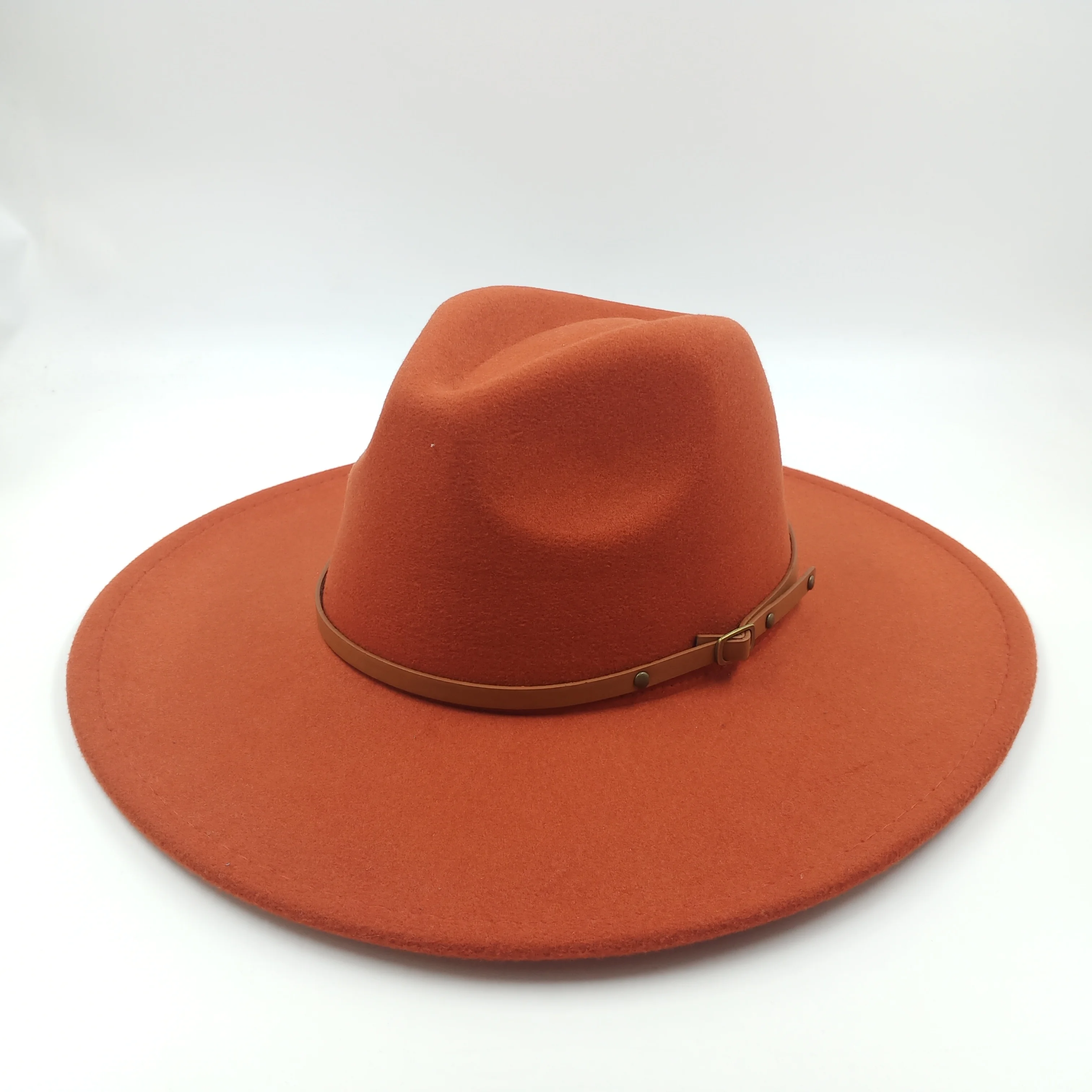 New color Fedora winter hat top concave-convex water drop 9.5cm brim male and female felt jazz watermelon red шляпа женская summer fedora