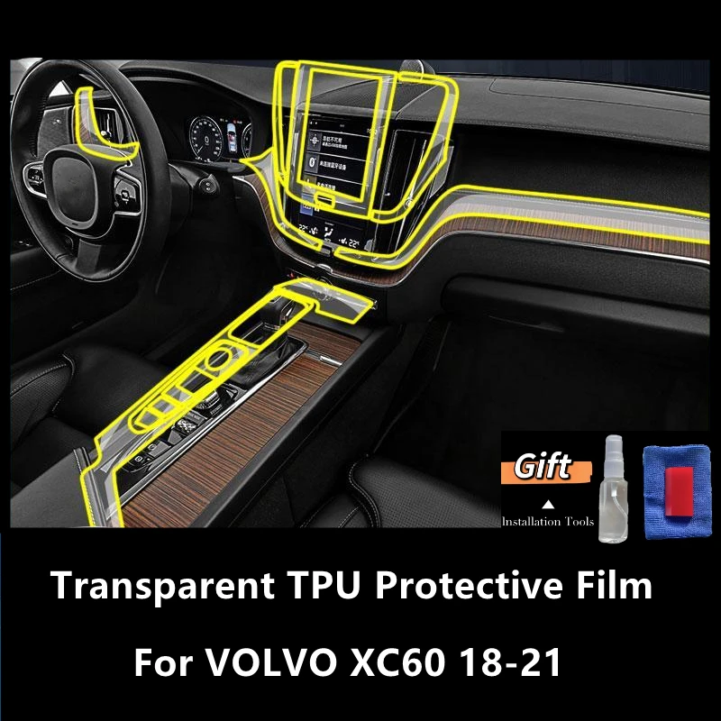 For Volvo Xc60 1821 Car Interior Center Console Transparent Tpu