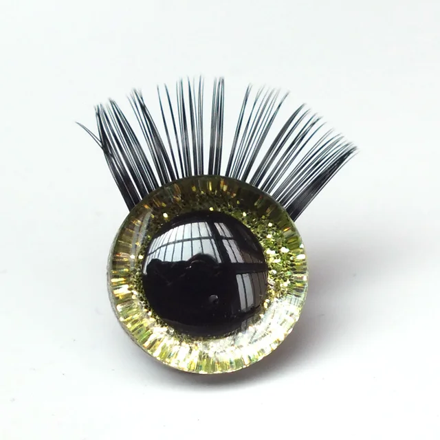 New 20pcs/lot Glitter Toy eyes with eyelash with Hard washer for DIY  amigurumi 3