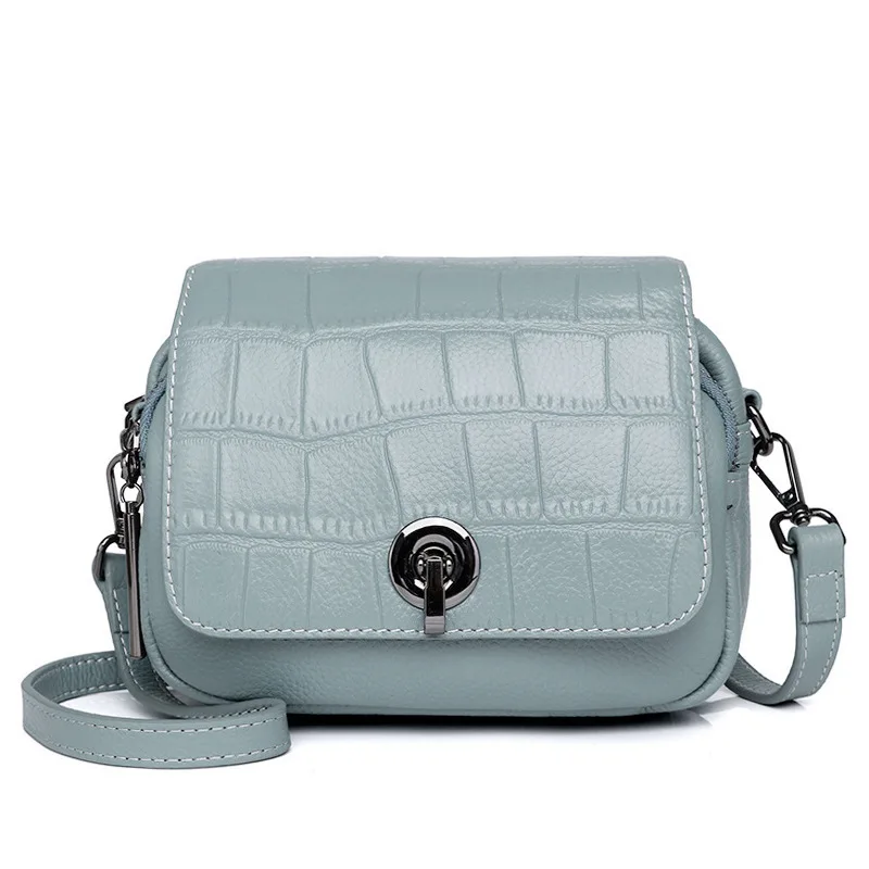 Top Layer Cowhide Small Square Bag Women's Messenger Fashionable