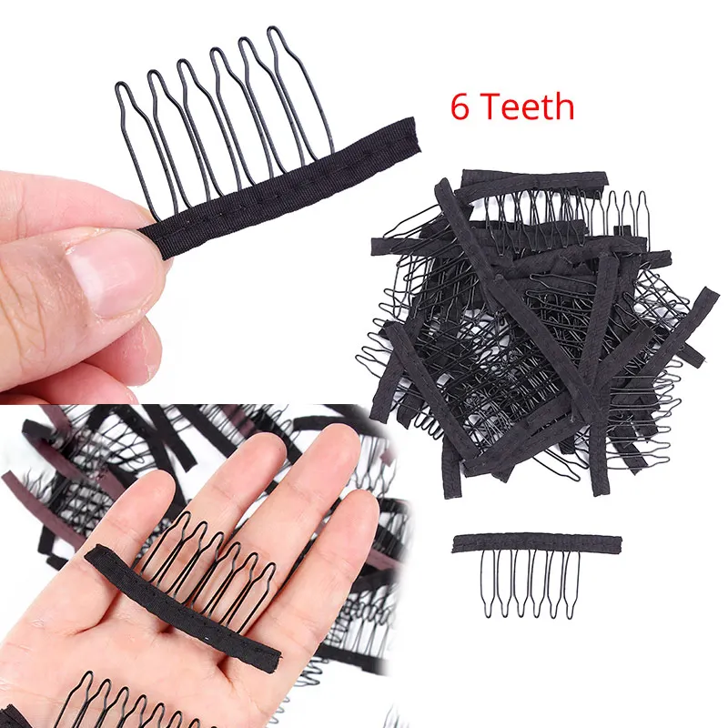 Wig Caps 5Pcs/Set Wig Making Tools Mesh Wig Cap For Making Caps With Adjustable Band For Fixed Wigs Steel Comb Clips 6 Teeth