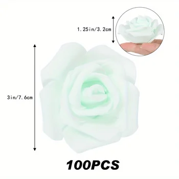 100PCS Artificial Rose Flower Heads, Real Looking Foam Roses for DIY Wedding Baby Shower Centerpieces Party Home Decorations 3
