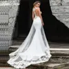 Customized Mermaid Wedding Dress 2025 Sexy See Through Back Sleeveless Lace Appliques Wedding Gowns For Bride Vestidos De Noiva 1