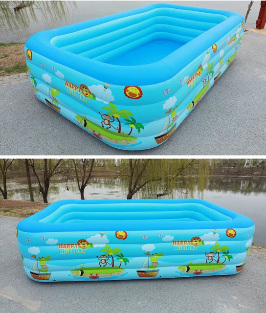 Three-layer printed inflatable swimming pool for children with bubble bottom 3