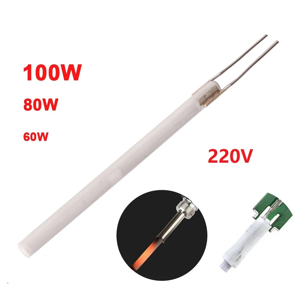 60/80/100W Adjustable Temperature Electric Ceramic Soldering Iron Core Heater 220V Ceramic Internal Heating Element Heater