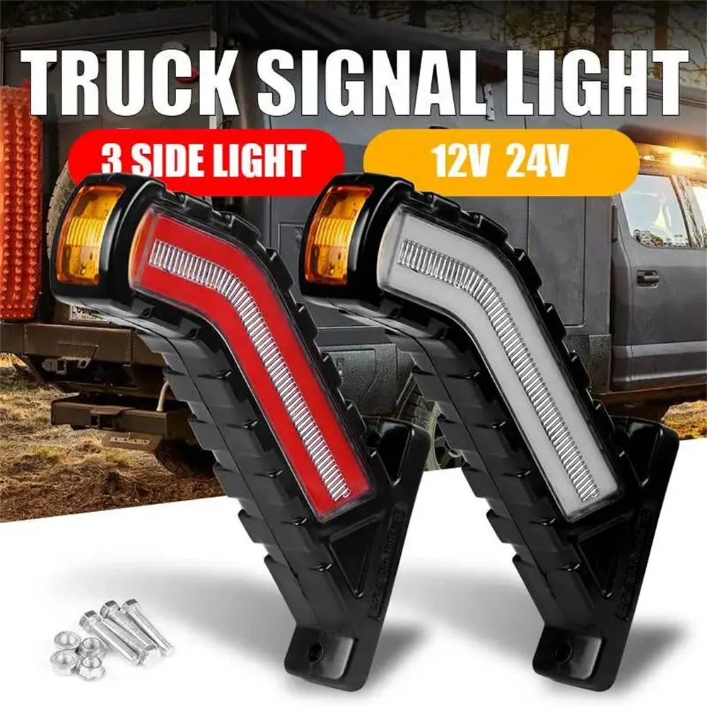 

2pcs New Waterproof Trailer LED Outline Marker Truck Light Side Marker 12V-24V Lighting Neon Stalk Side Marker Lamp For Trailer