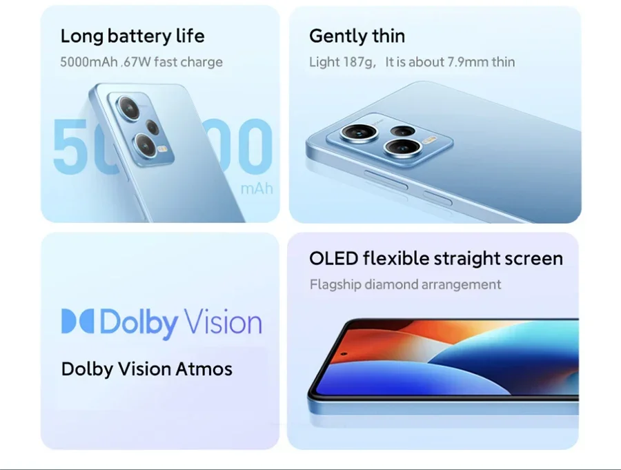 5G Smartphone Global Rom Xiaomi Redmi Note 12 Pro 5000mAh Battery MTK Dimensity 1080 Octa Core 67W Fast Charge 50MP Camera