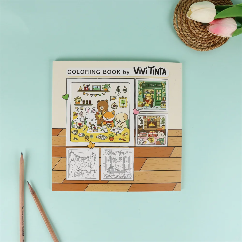 Fuzzy Hygge Christmas Delight Coloring Book - Whimsical Festive Winter Scenes with Adorable Animal Friends, Cozy Holiday Gift 6