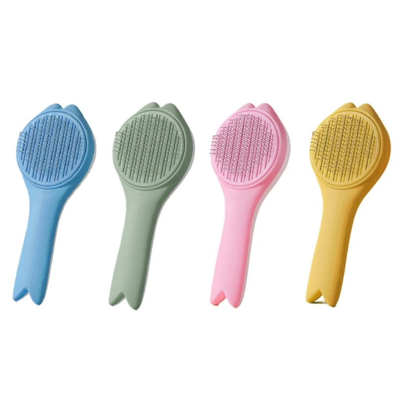 

Self Cleaning Brushes for Dogs Cats Pet Grooming Tool Gently Remove Undercoats Shedding Mats Tangles Hair Danders Dirt