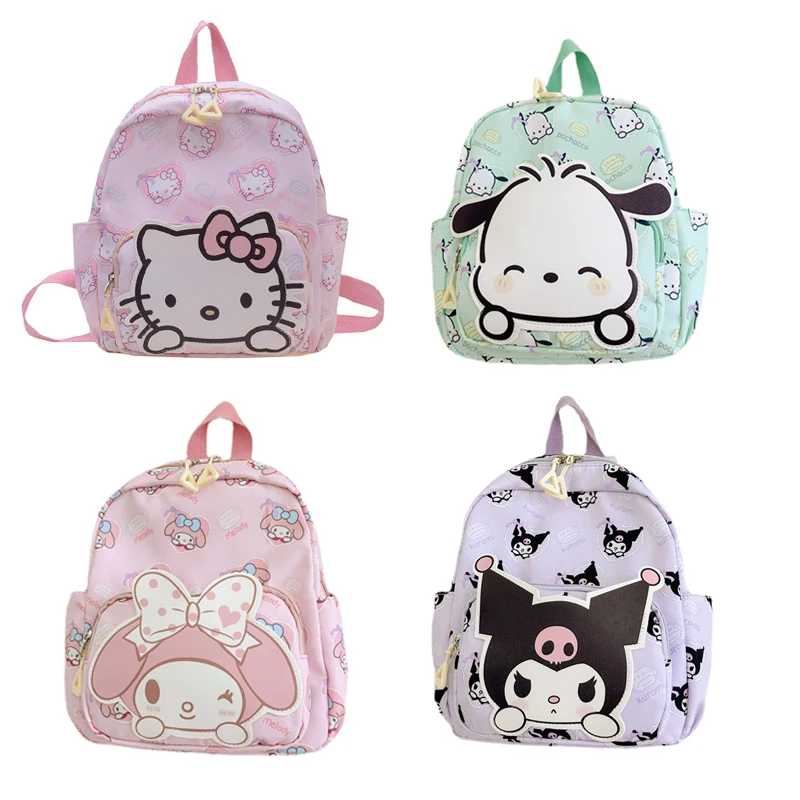 

Sanrio Anime Figure Hello Kitty Kuromi Schoolbag for Baby Girls Cartoon Cute Backpack Kindergarten Kids Toys Christmas Gifts