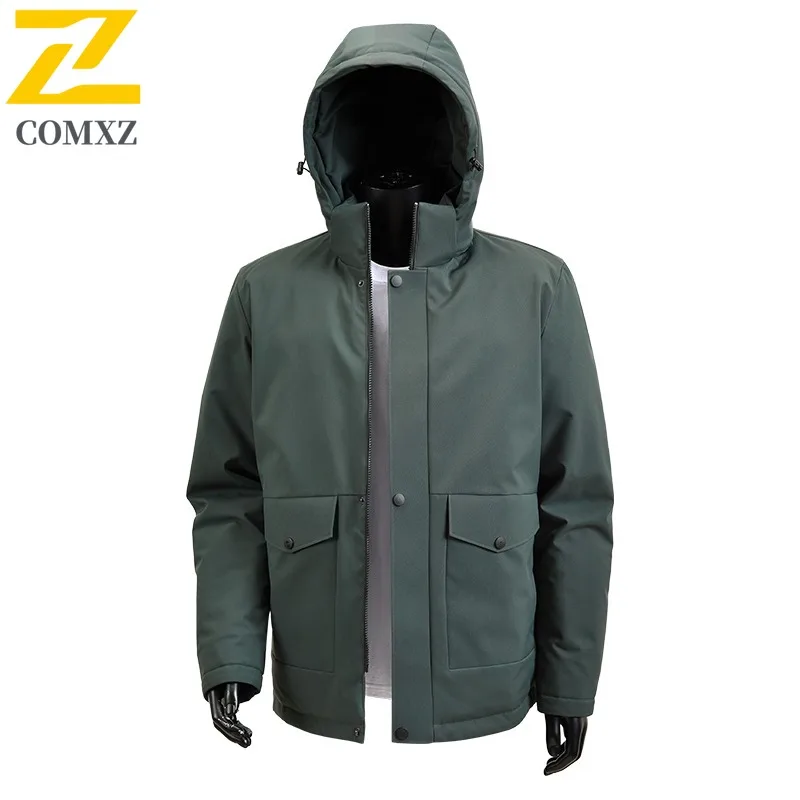 Winter Men's Business Windbreaker multifunctional Casual Jacket Hooded Waterproof Windproof Coat for Camping Fishing Sportswear