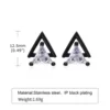 Vnox Punk Stud Earrings for Men, Triangle AAA CZ Stone Earrings, Geometric Stainless Steel Cool Rock Boy Ear Jewelry 6
