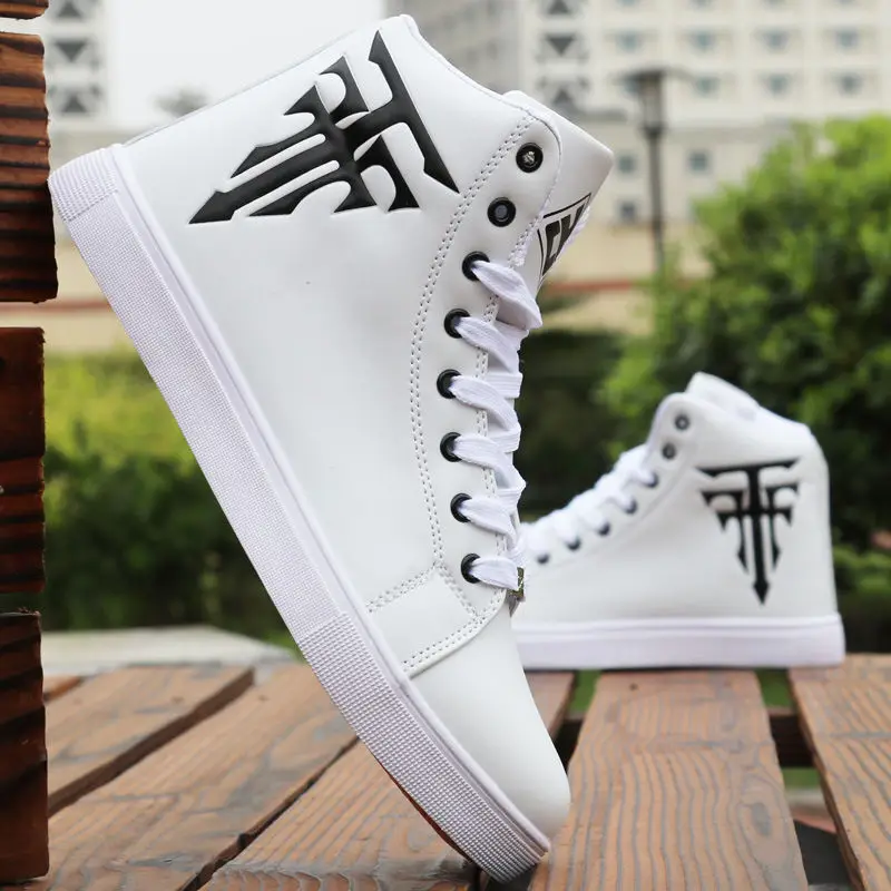 New Fashion High Top Sneakers Man White Sneaker Flat Comfortable Shoes Male Autumn Spring Popular Vulcanize Shoes Big Size 39-48 3
