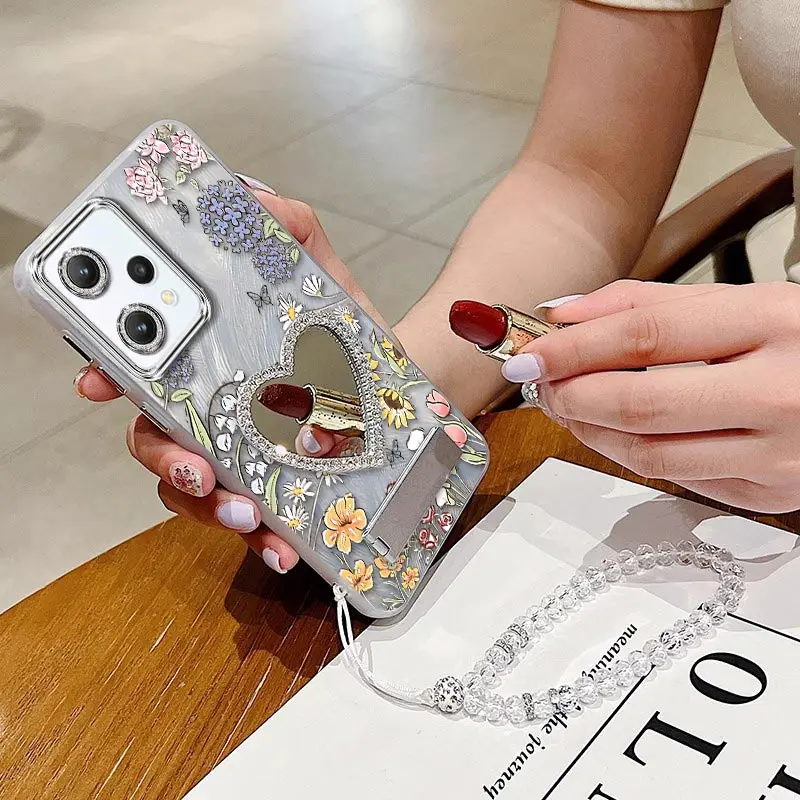 Elegant Rich Petals Bracelet Holder Phone Case Cover