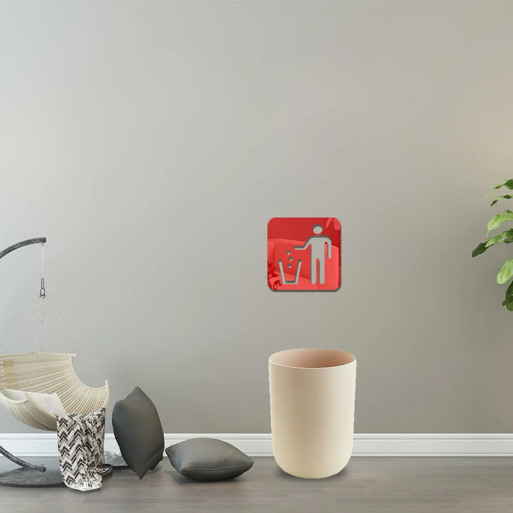 Sign indication stickers discard garbage mirror acrylic shopping mall home self-adhesive decorative wall stickers wall decor wall decal stickers
