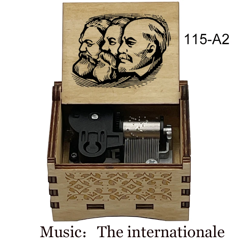 The Internationale Music Box Wooden Hand Musical Gift For Senior Grandparent parents Souvenir New Year Gift office Decor 2