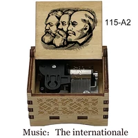 The Internationale Music Box Wooden Hand Musical Gift For Senior Grandparent parents Souvenir New Year Gift office Decor 2