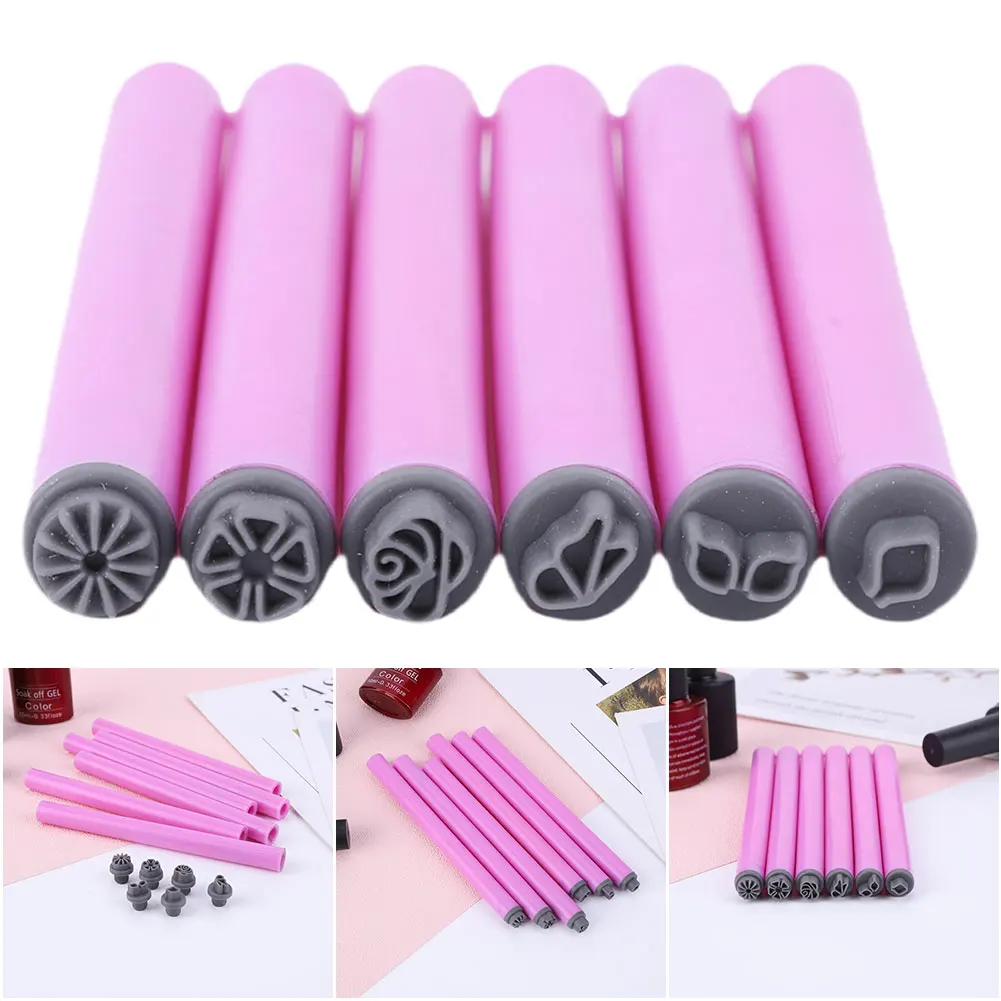 6PCS Nail Art Pen Set Easy To Use Nail Graffiti Nail Art Dotting Tools Nail Stamp Pen DIY Nail Art Tools for Girls and Women