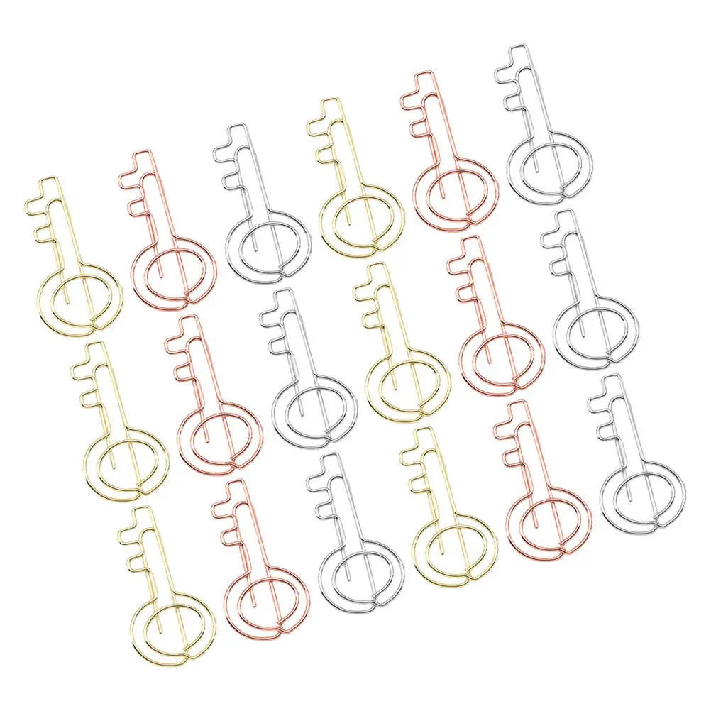 30Pcs 키 모양 금속 종이 클립 사무실 책상 액세서리에 대 한 장식적인 미니 종이 클립 문서 고정 파일 조직