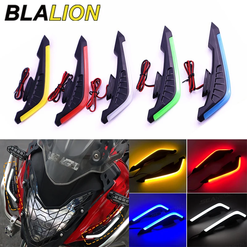Side air wing LED light set for motorcycles 12 volts (2 pcs)