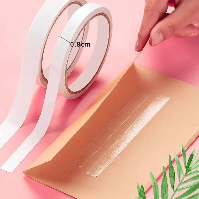 1/5 Roll Nanos Tape 8M Double Sided Tape Strong White Glue Sticker Ultra Thin Homes Glow in the Dark Offices School Supplies