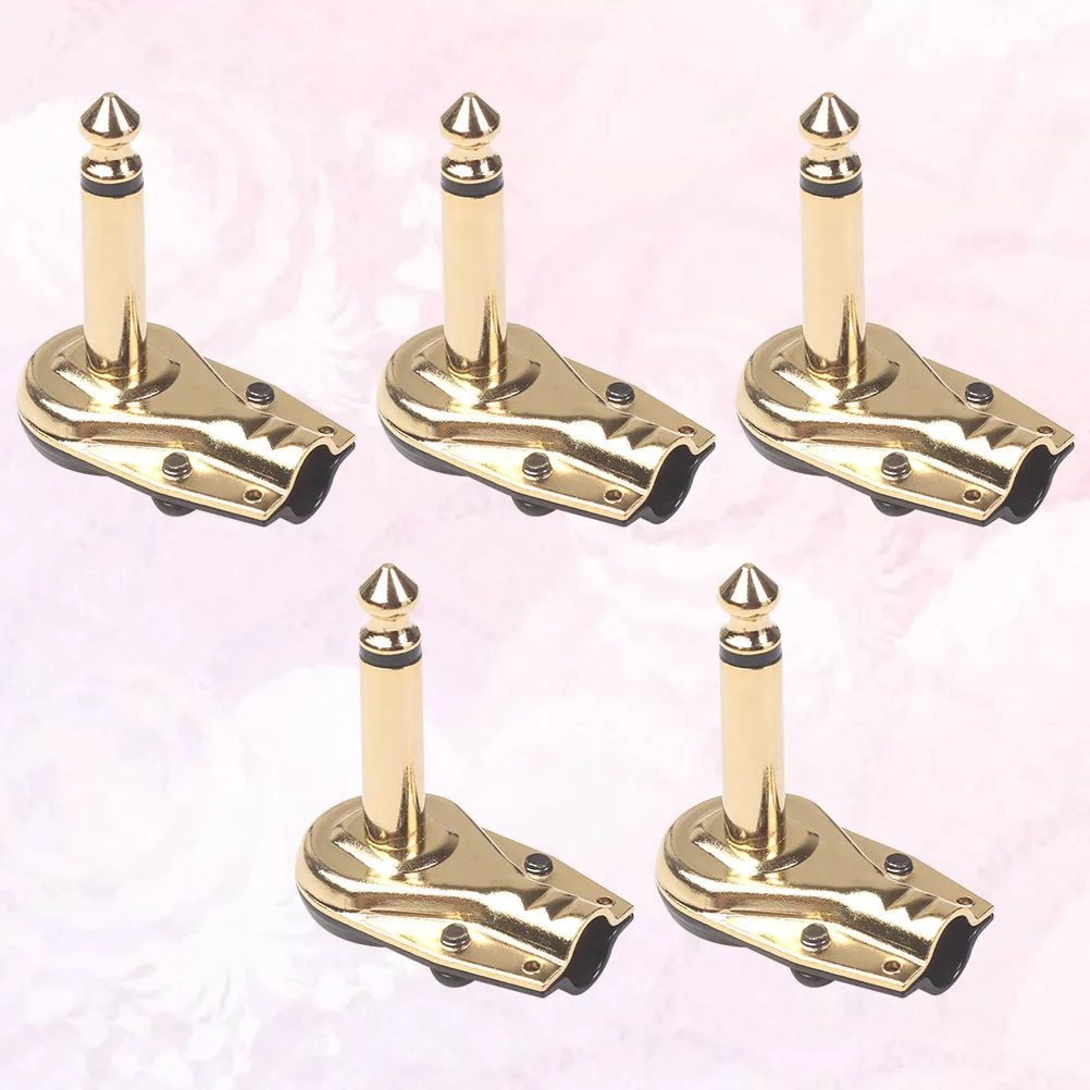 5Pcs 6.35mm 용접 플러그 효과 페달 커넥터 페달 절약용 기타 액세서리용 견고한 교체 어댑터