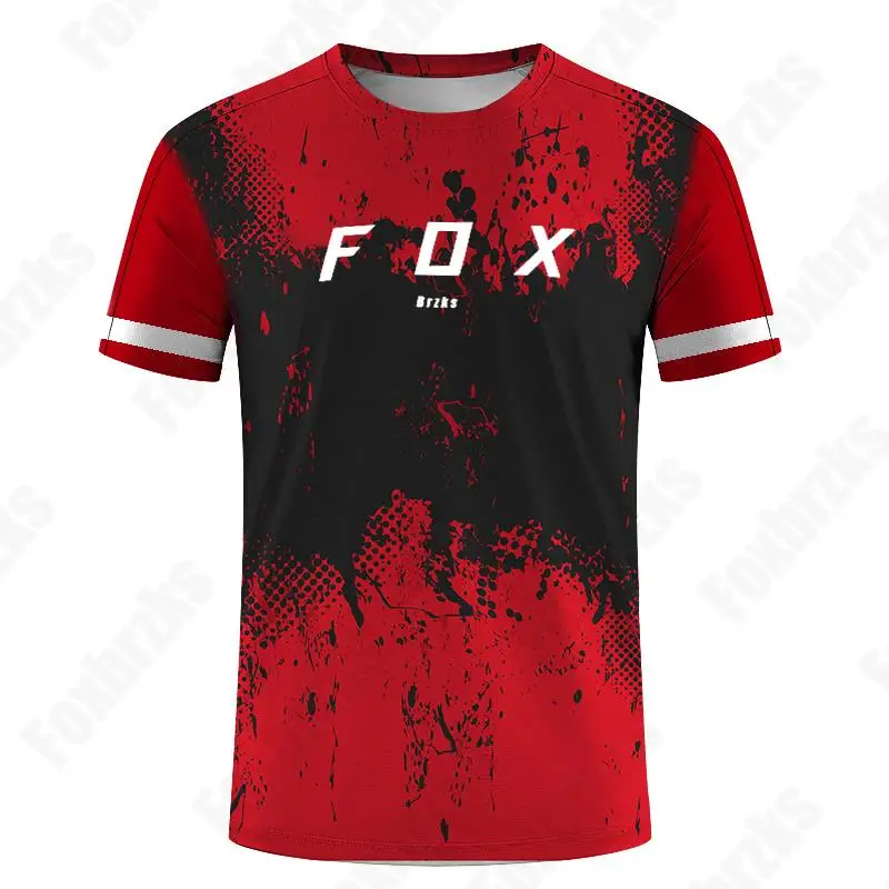 

Foxbrzks 2024 Men's Downhill T-Shirt Jerseys Mountain Bike MTB Shirts Offroad DH Motorcycle Jersey Motocross Sportwear Clothing