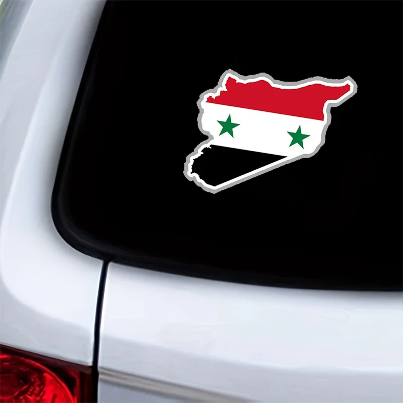 Arab Republic Syria Three Star Flag Car Cup Wrap Transfer Stickers Funny Party Supplies Glass Beer Can Tumbler Party Stickers