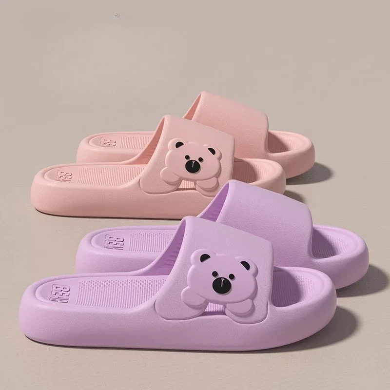 Fashion Women's Men's Sandals Anti-Slip Wear-Resistant EVA Thick Sole Comfortable Home Slippers Bathroom Flip-Flops Cute Shoes 4