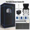 Portable Personal Steam Sauna Box Kit with 9 Temp Levels 3L Steamer Foldable Tent Remote Control 5