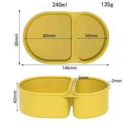 Leakproof Silicone Reusable Snack Containers with Lids - Kitchen Organizer and Storage Solution (Yellow)