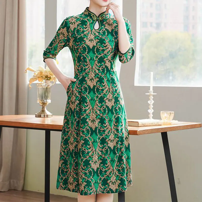 

2024 Elegant Fashion Harajuku Slim Fit Female Clothes Loose Casual All Match High Waisted Skirt Button Half High Collar Dresses