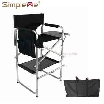 Simple Lightweight 28 Inch Salon Tall Aluminium Folding Director Chair Makeup Chairs