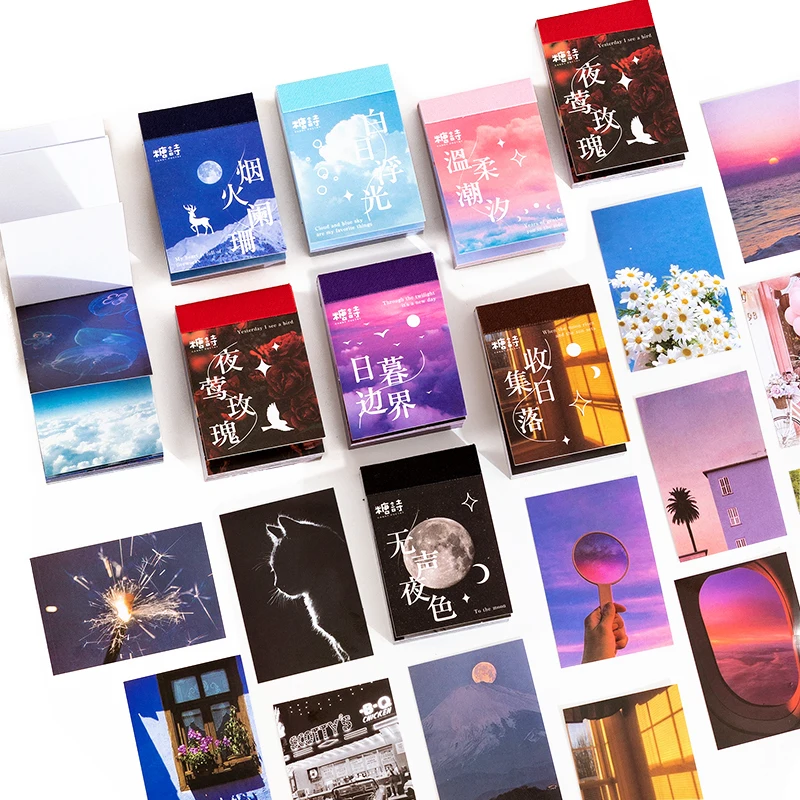 50 pcs Beautiful scenery Stickers aesthetic Decorative Diy Scrapbooking Diary Album notebooks Stick Labels hand made material